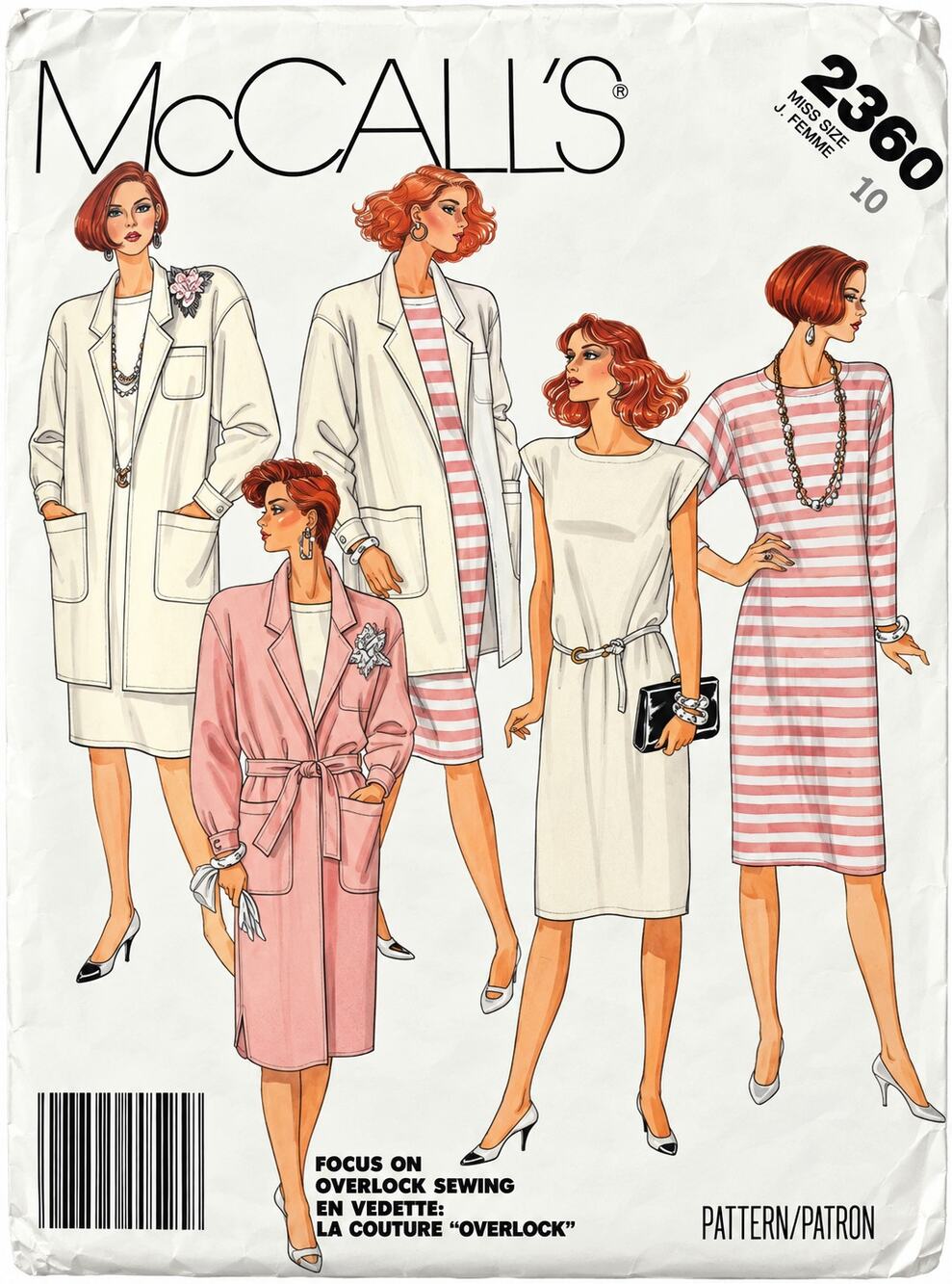 McCalls Sewing Pattern 2360 Coat Jacket Dress Career Capsule Wardrobe Uncut 10
